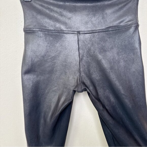 Spanx Womens Small Faux Leather High Rise Shapewear Legging In Black - Picture 12 of 14